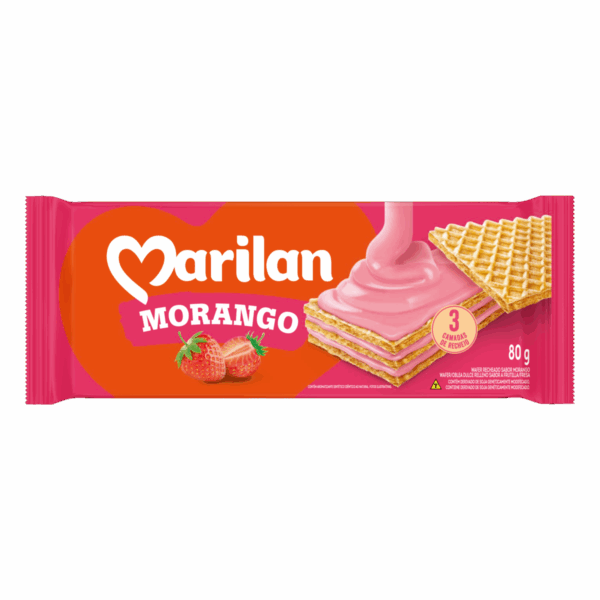 BISC. MARILAN WAFER MORANGO 80GR