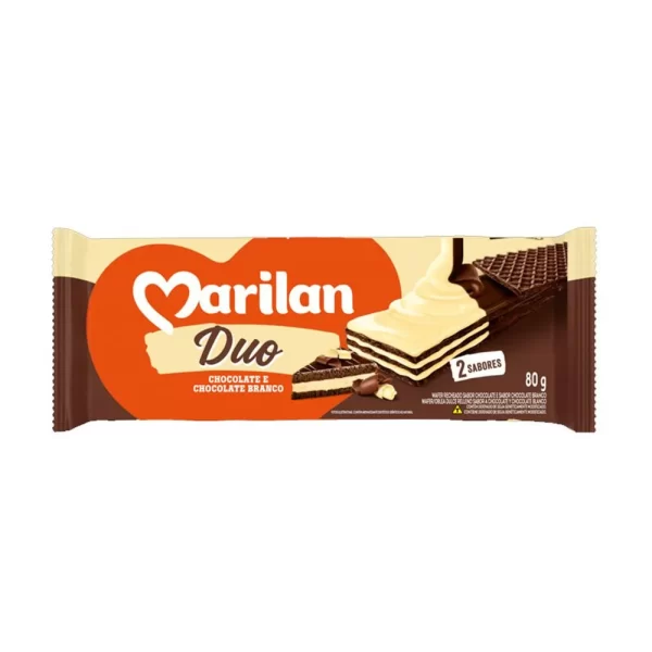 BISC. MARILAN WAFER DUO CHOC BRANCO 80GR