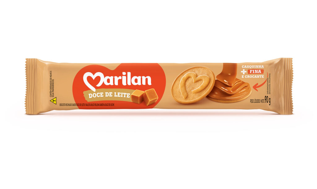 BISC. MARILAN RECHEADO DOCE DE LEITE 90G