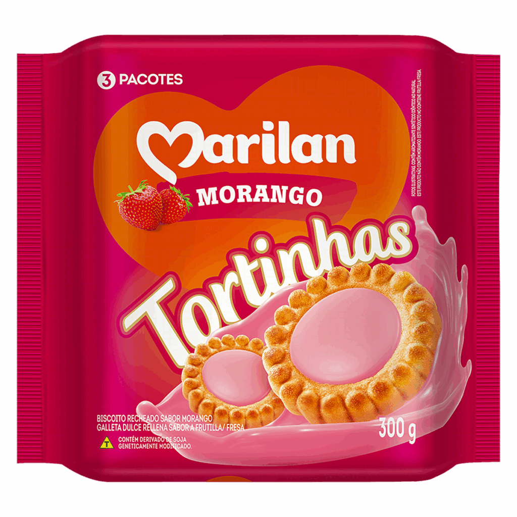 BISC. MARILAN TORTINHA MORANGO 300GR