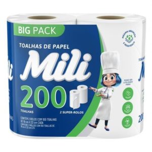 TOALHA DE PAPEL MILI 200FOLHAS 10X2UN
