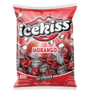 BALA DURA ICEKISS MORANGO 500GR