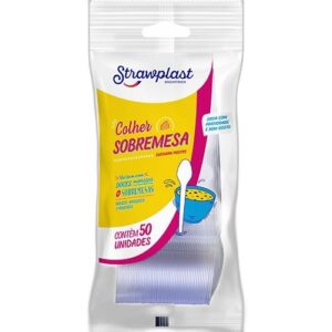 COLHER STRAWPLAST SOBREMESA CRISTAL