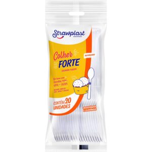 COLHER STRAWPLAST FORTE CRISTAL